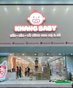Thiết kế biển hiệu cửa hàng KhangBaby nổi bật, ấn tượng