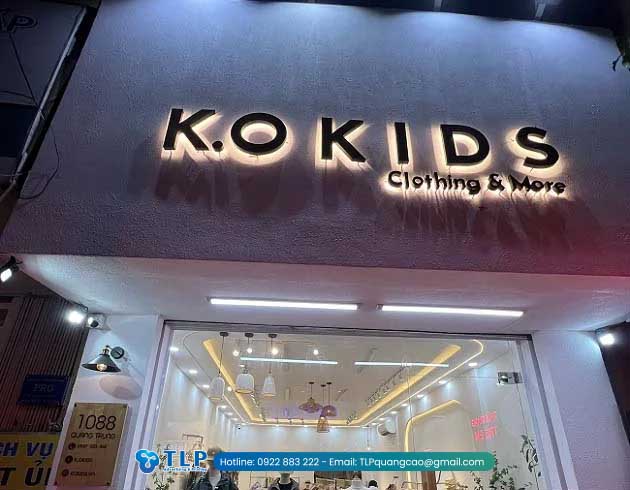 Biển quảng cáo Shop thời trang K.O Kids