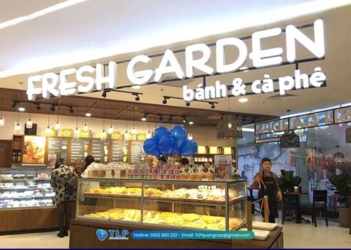 Biển hiệu tiệm bánh ngọt Fresh Garden