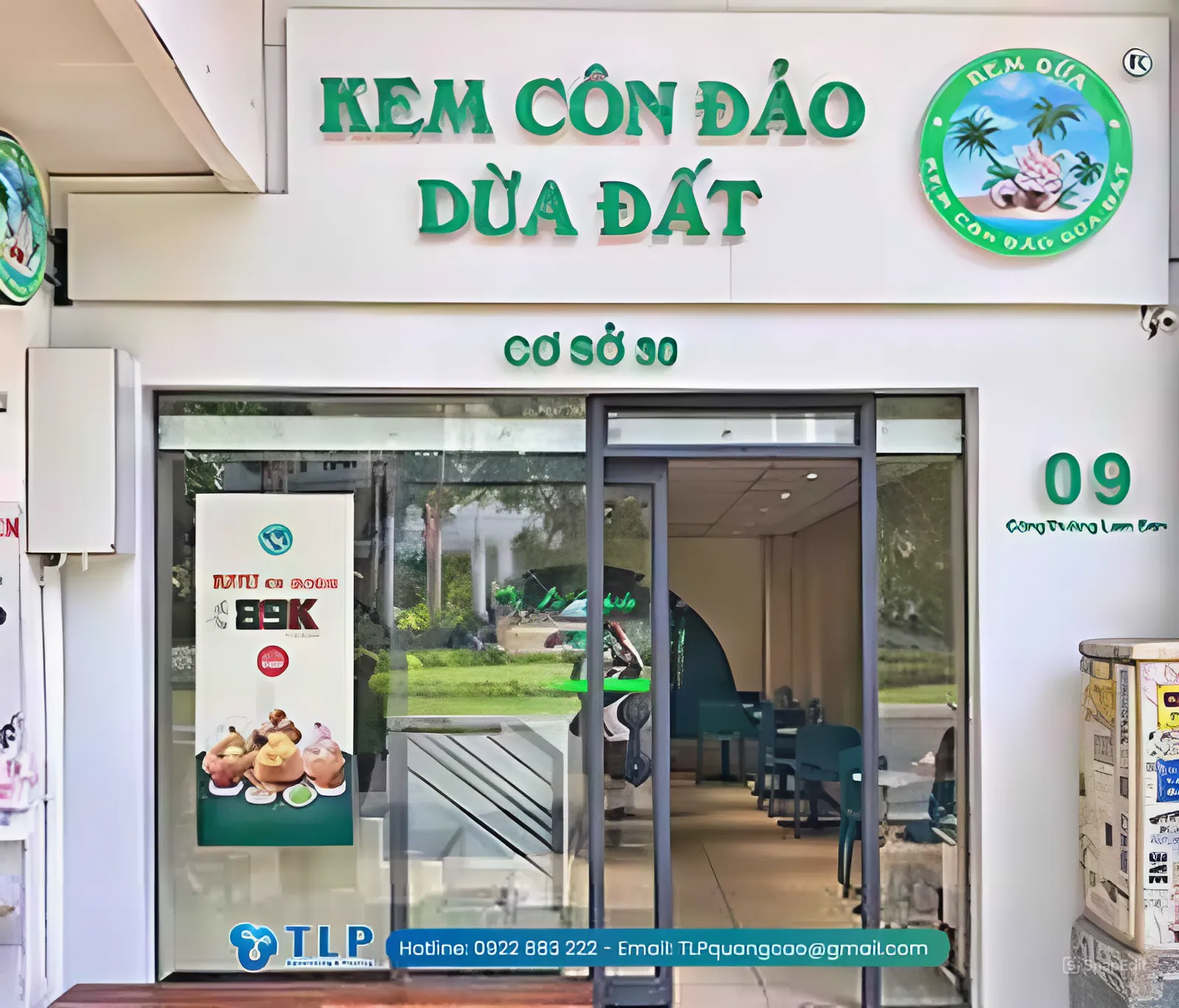 Mẫu biển hiệu quán kem tươi 