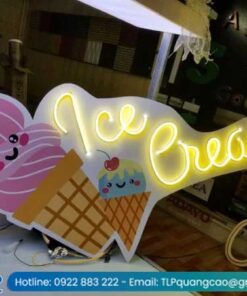 Thi công biển quảng cáo chữ đèn LED Ice Cream